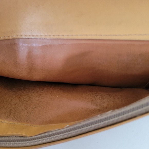 Celine Vintage Retro Large Envelope Leather Continental Wallet Macadam Brown Tan - Picture 5 of 12